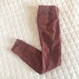 Free People | Dusty Pink Velvet Pants | Size 25
